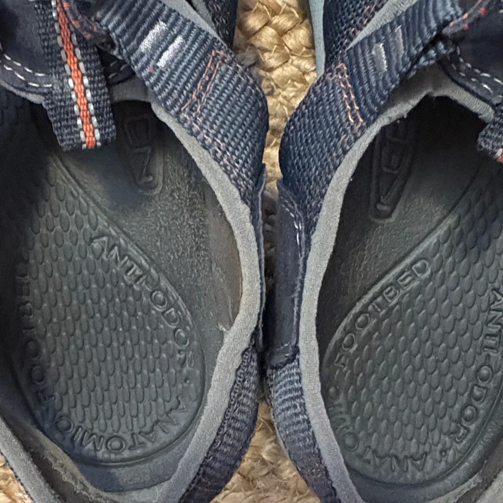 Keen Mens Newport H2 Navy Blue / Gray with Orange Accents Hiking Water Sandals